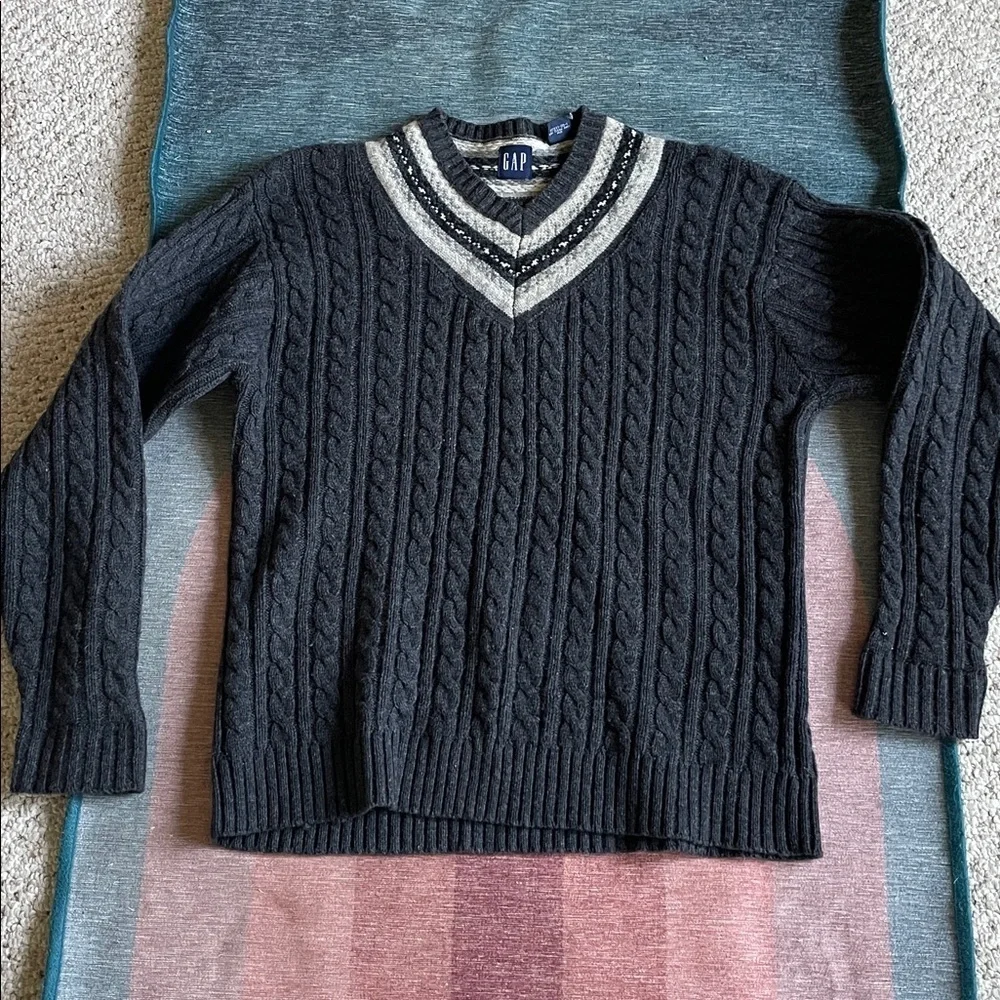 Gap Lambswool Fair Isle Pop Over Sweater